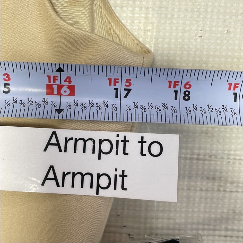 Tahari NWT Arthur S. Levine Dress Knee Length Khaki Tan Cap Sleeves Size 8 - Picture 11 of 15